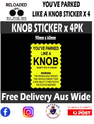 Funny Parking Stickers - IDIOT, KNOB, CUNT